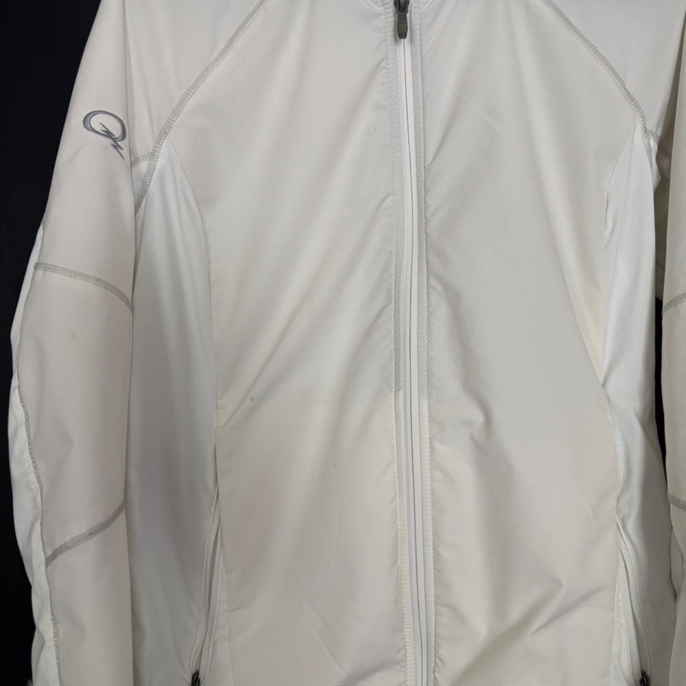 Women's Columbia White Omni Shield Packable Rain Track Jacket Size Large - Picture 2 of 8
